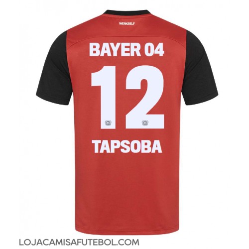 Camisa de Futebol Bayer Leverkusen Edmond Tapsoba #12 Equipamento Principal 2024-25 Manga Curta